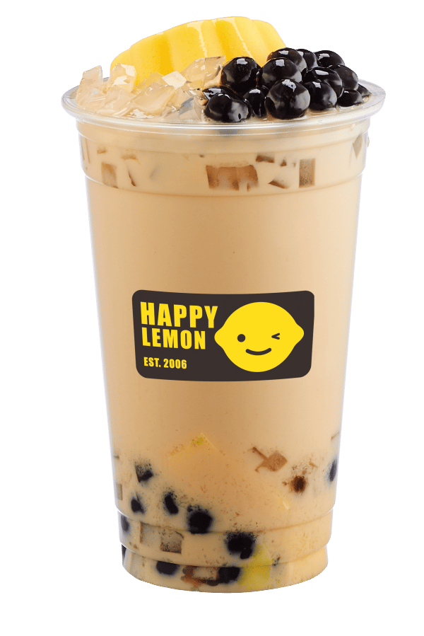 Boba Milk Tea With Pudding & Lychee Jelly