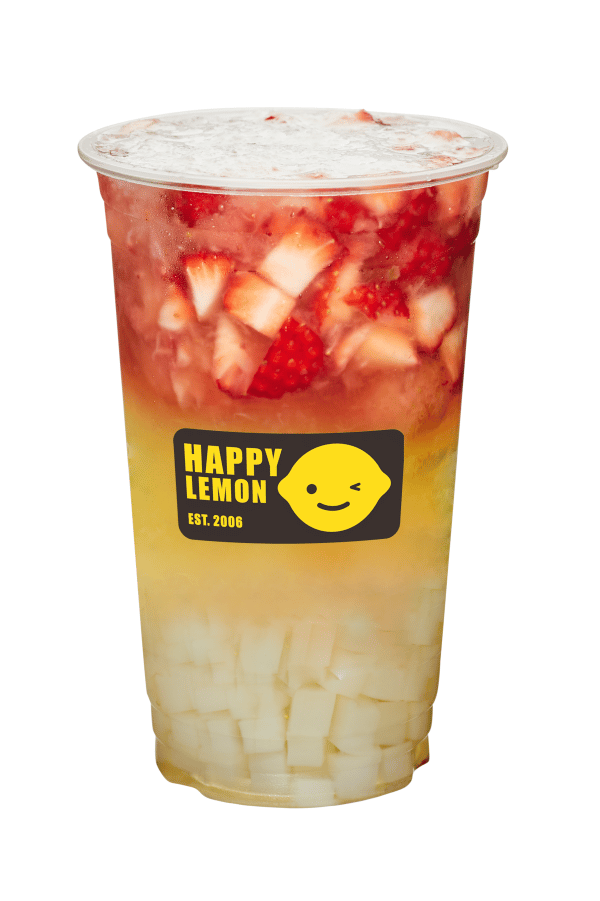 Strawbarry Green tea with lychee jelly